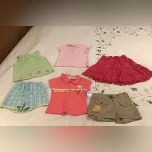 Girls 6X Warm Weather Clothing Including NWT OP Polo Shirt/ Shorts Set (6 PCs)